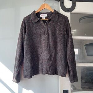 Vintage Milano Design Group Women's Multicolor 1/4 Zip-Front Collared Sweater